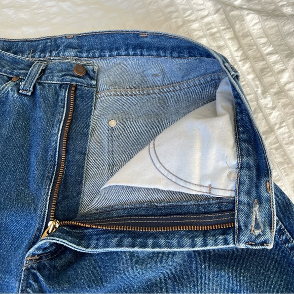 VTG 1970s Wrangler W-Pocket Straight Leg Jeans, Tagged 34x32 (Runs Small) - Picture 9 of 11